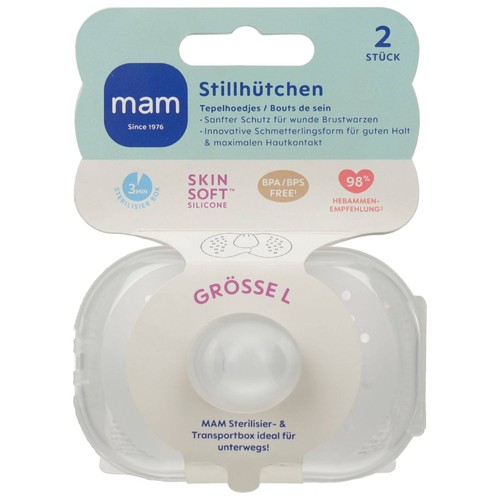 Mam stillhütchen 2 st - stillhütchen, gr.l